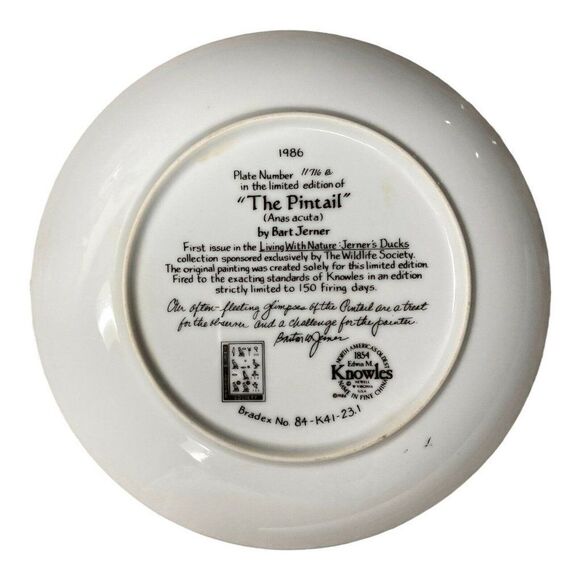 Knowles “The Pintail" in Living With Nature: Jerner's Ducks Series 1986 #11716B - Picture 2 of 3